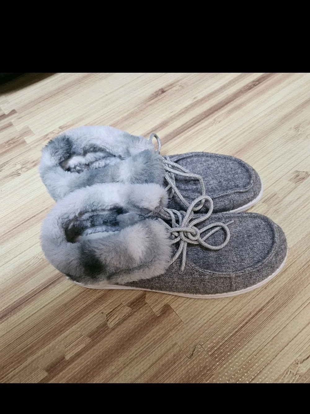 HEYDUDE Wendy Fold Sunset Smoke Wool Booties Women's Size 9 Fur Lined Cozy